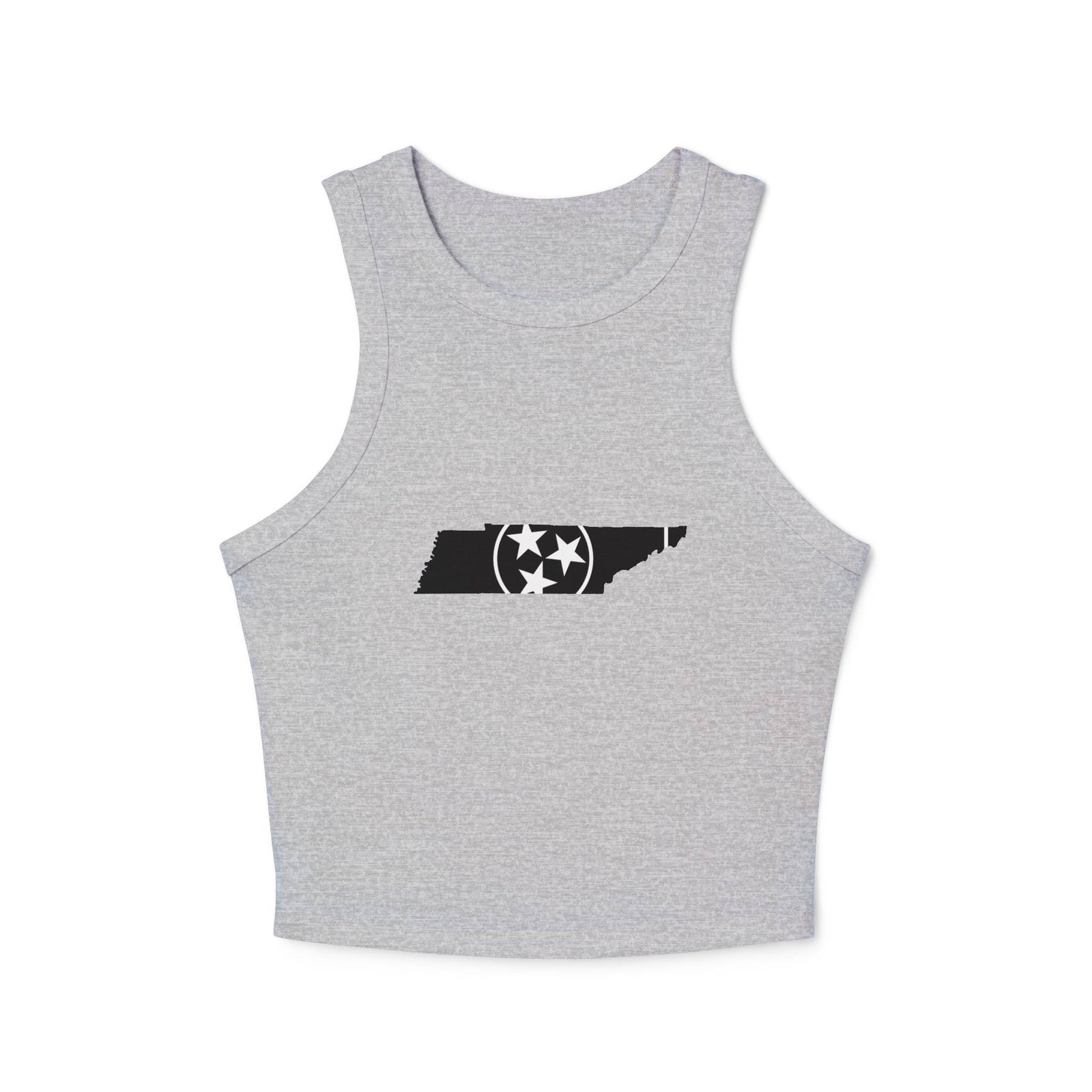 Black and White Tennessee Flag Cropped Red Tank Top