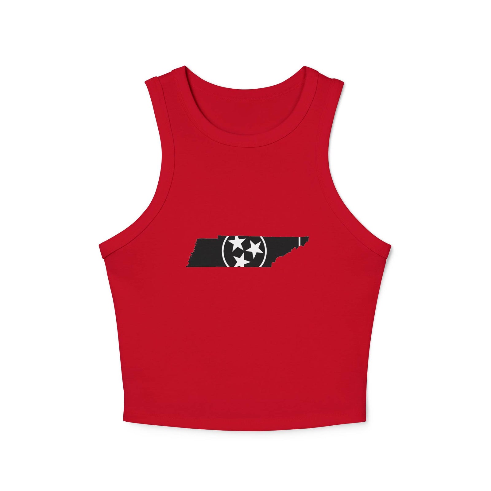 Black and White Tennessee Flag Cropped Red Tank Top