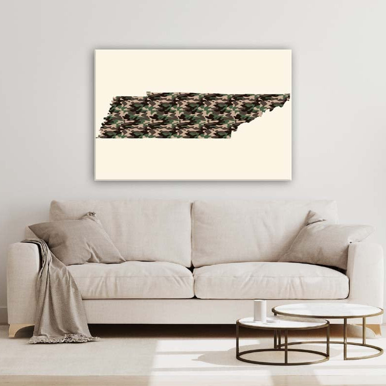 Tennessee Digital Camo Silhouette Canvas Wall Art Print