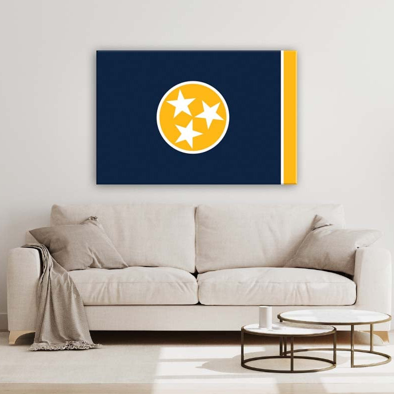 Navy & Gold Tennessee Flag Canvas Wall Art Print