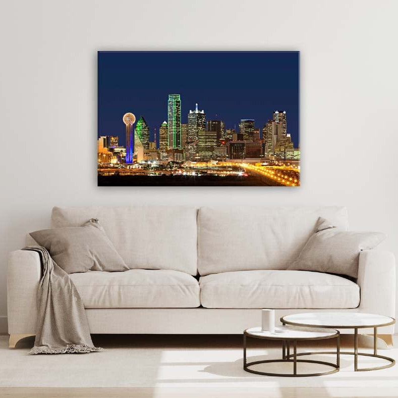 Dallas Skyline Canvas Wall Art Print