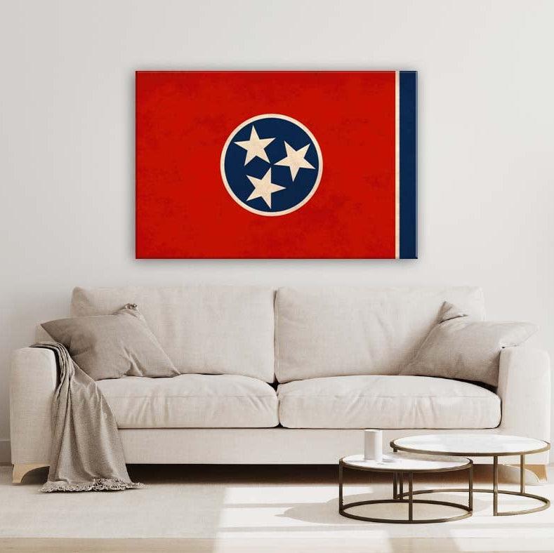 Distressed Tennessee Flag Canvas Wall Art Print