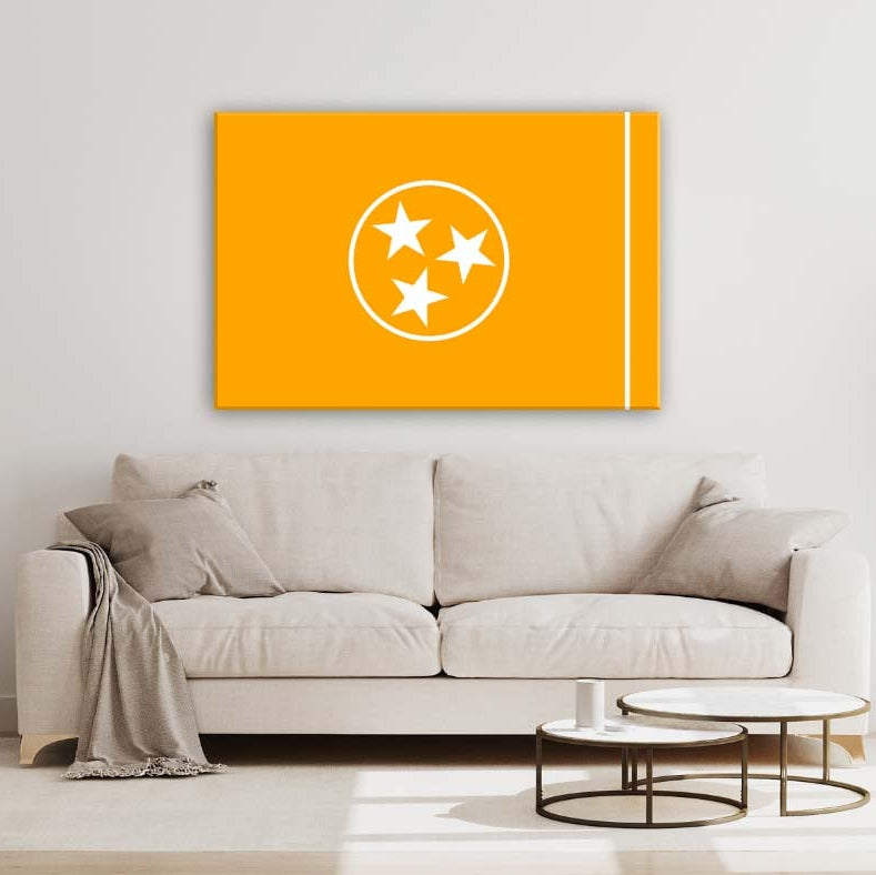 Orange & White Tennessee Flag Canvas Wall Art Print