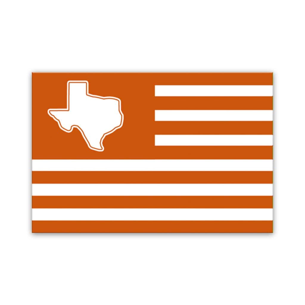 Burn Orange and White Texas American Flag Canvas Wall Art Print