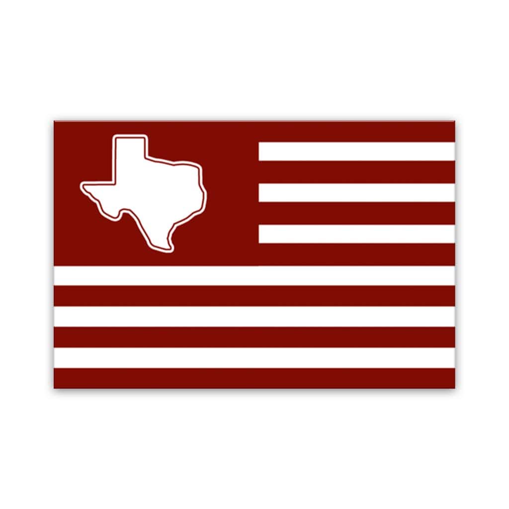 Maroon and White Texas American Flag Canvas Wall Art Print