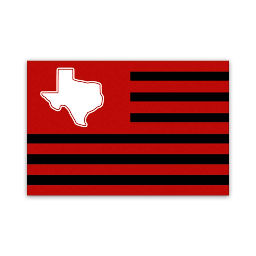 Red and Black Texas American Flag Canvas Wall Art Print