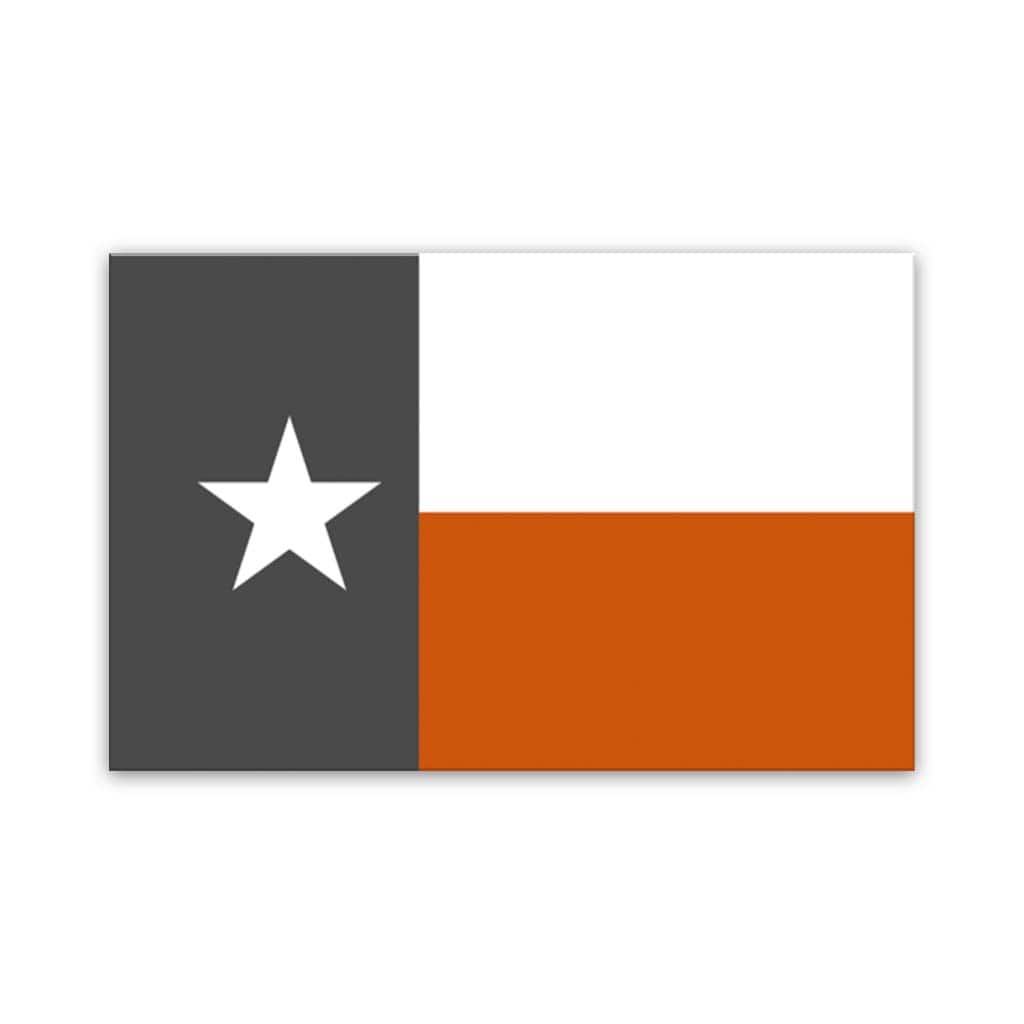 Burnt Orange and Gray Texas Flag Canvas Wall Art Print