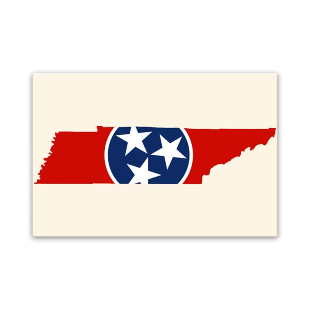 Tennessee Flag Silhouette Canvas Wall Art Print