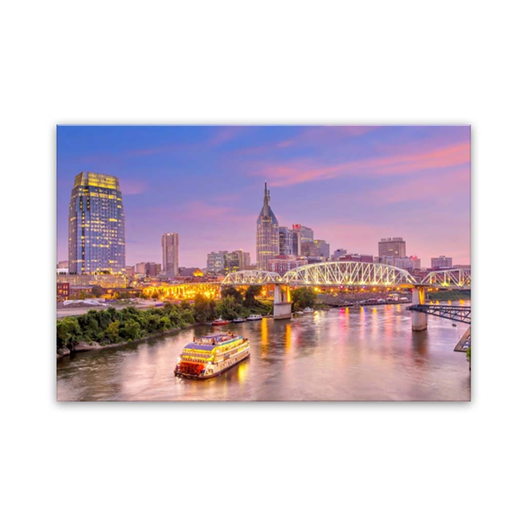 Nashville Skyline Sunset Canvas Wall Art Print