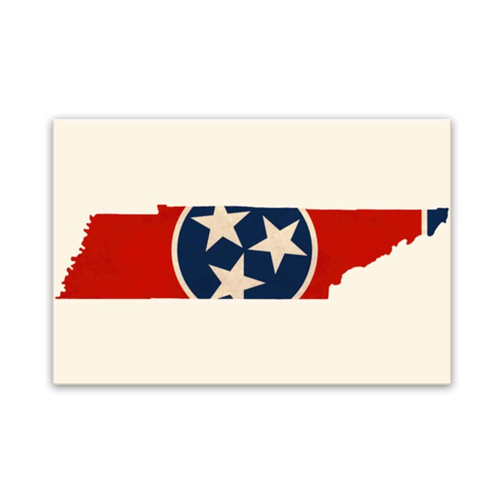 Distressed Tennessee Flag Silhouette Canvas Wall Art Print