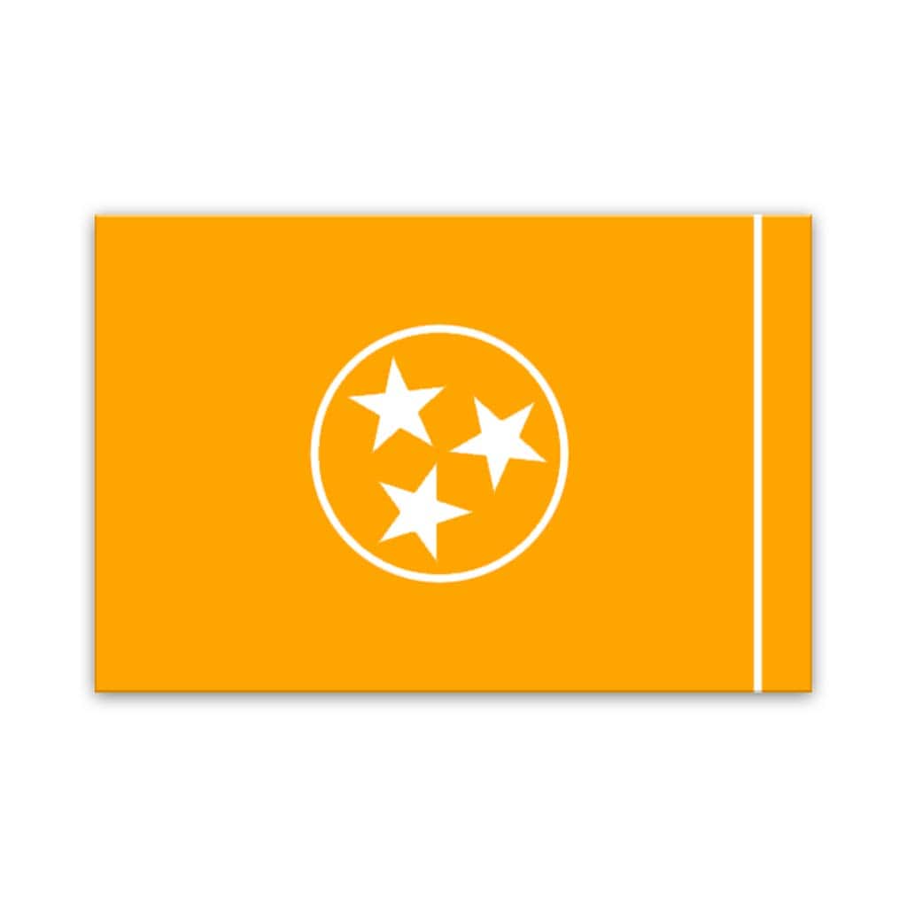 Orange &amp; White Tennessee Flag Canvas Wall Art Print