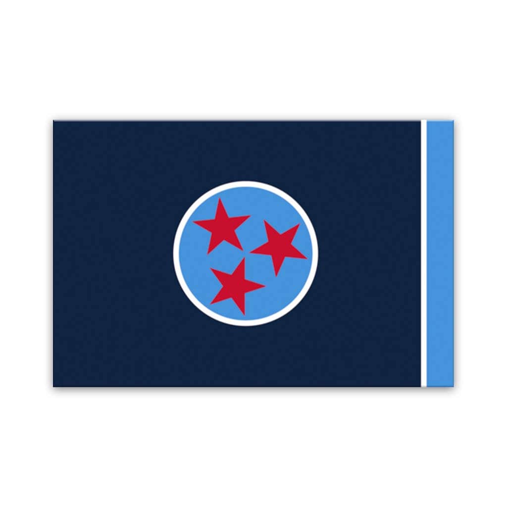 Navy &amp; Teal Tennessee Flag Canvas Wall Art Print