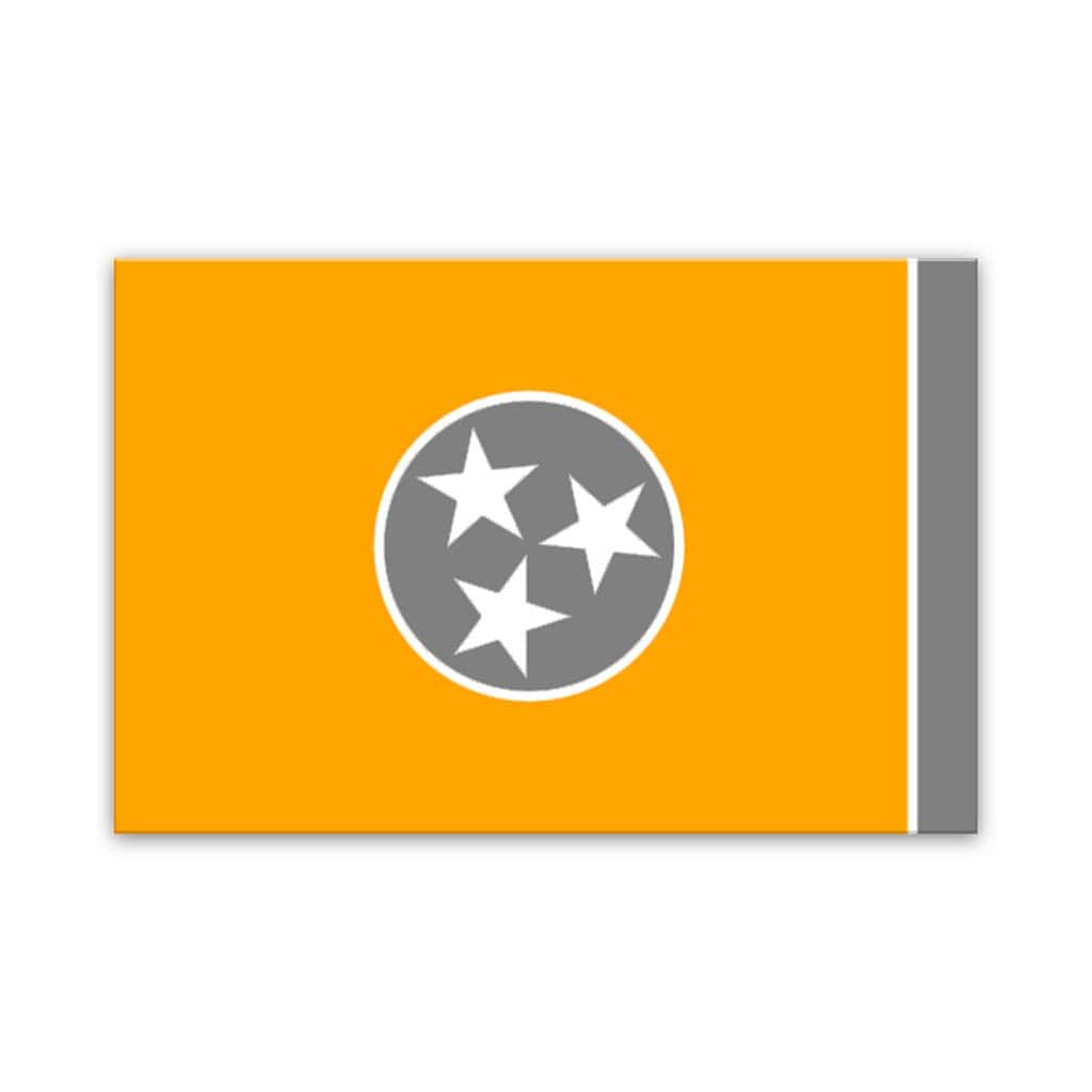 Orange & Gray Tennessee Flag Canvas Wall Art Print