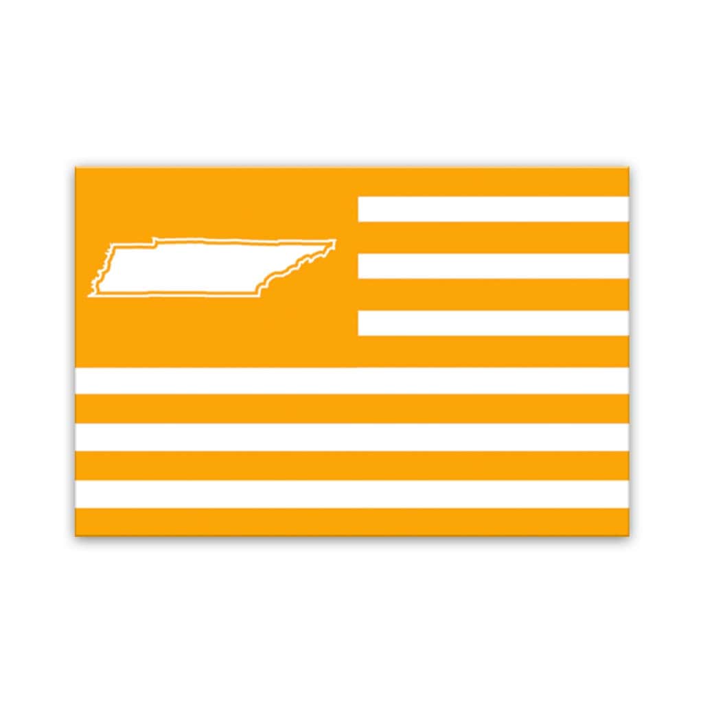 Orange and White Tennessee American Flag Canvas Wall Art Print