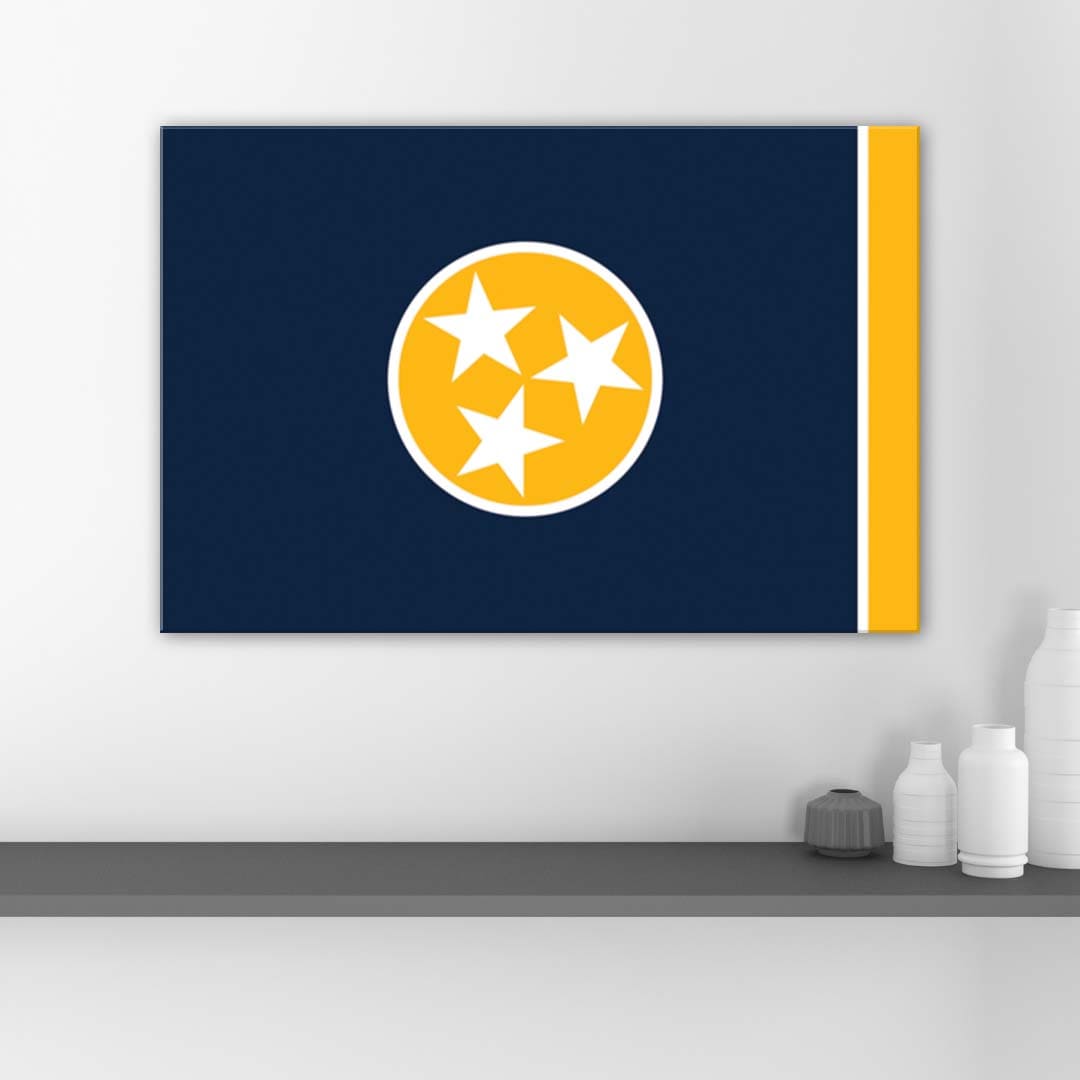 Navy & Gold Tennessee Flag Canvas Wall Art Print