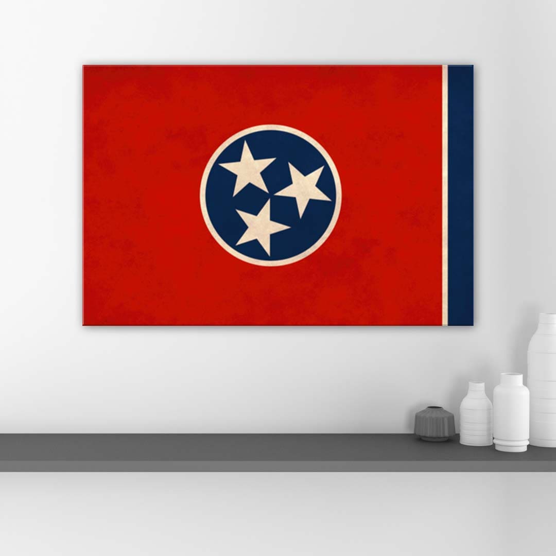 Distressed Tennessee Flag Canvas Wall Art Print