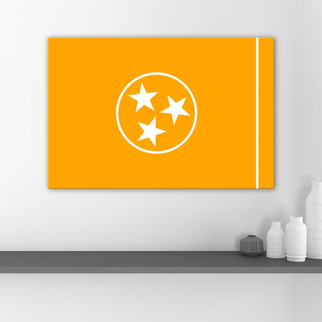 Orange & White Tennessee Flag Canvas Wall Art Print