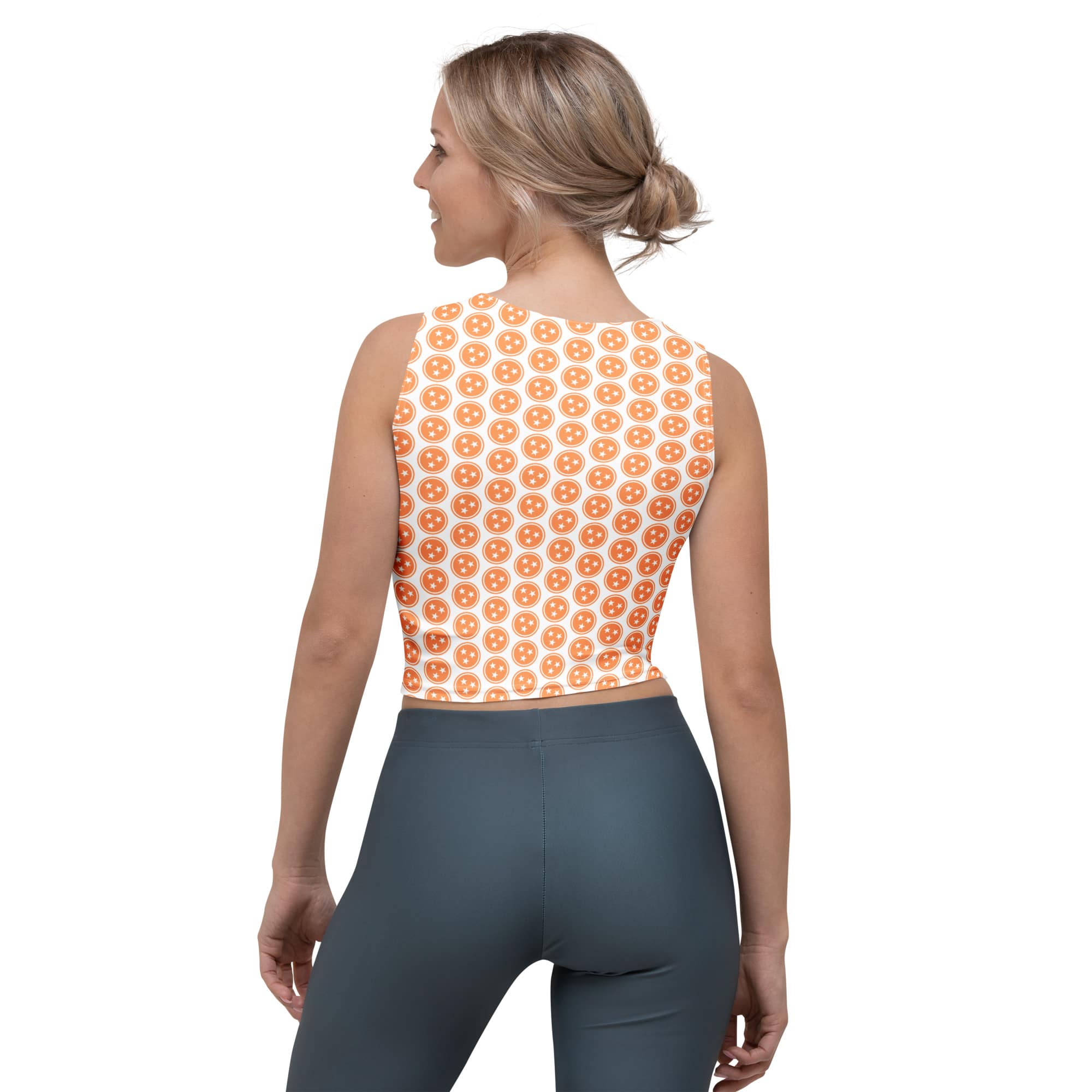 Orange Tennessee Tri Star Cropped Tank Top