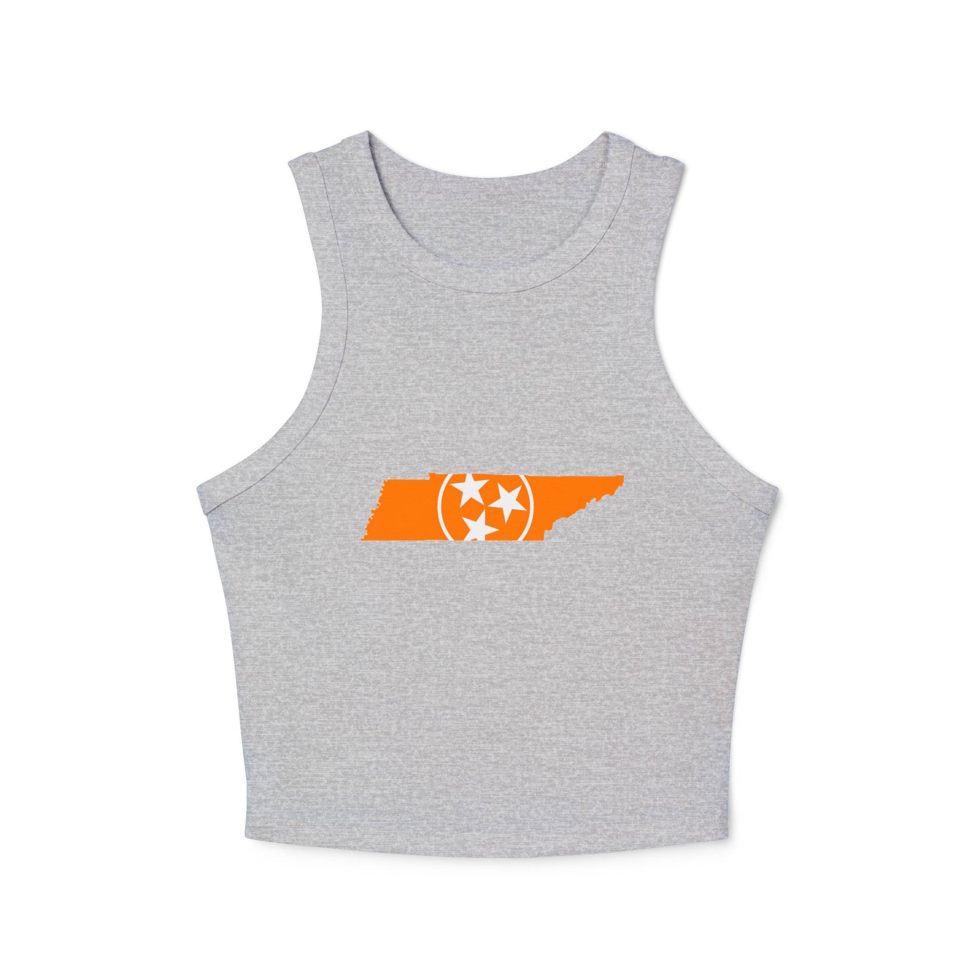 Copy of Orange Tennessee Flag Cropped White Tank Top
