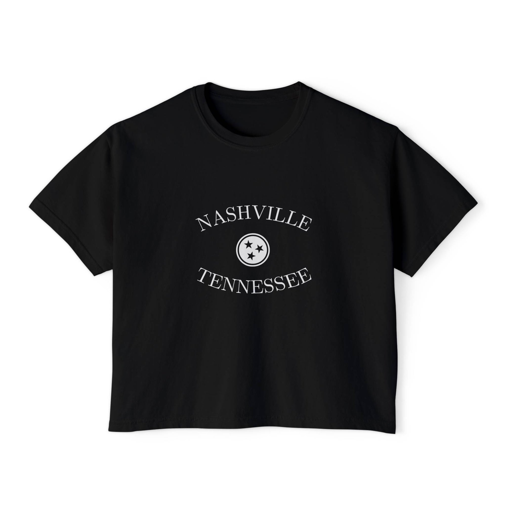 Nashville Tri Star Cropped Ivory T Shirt