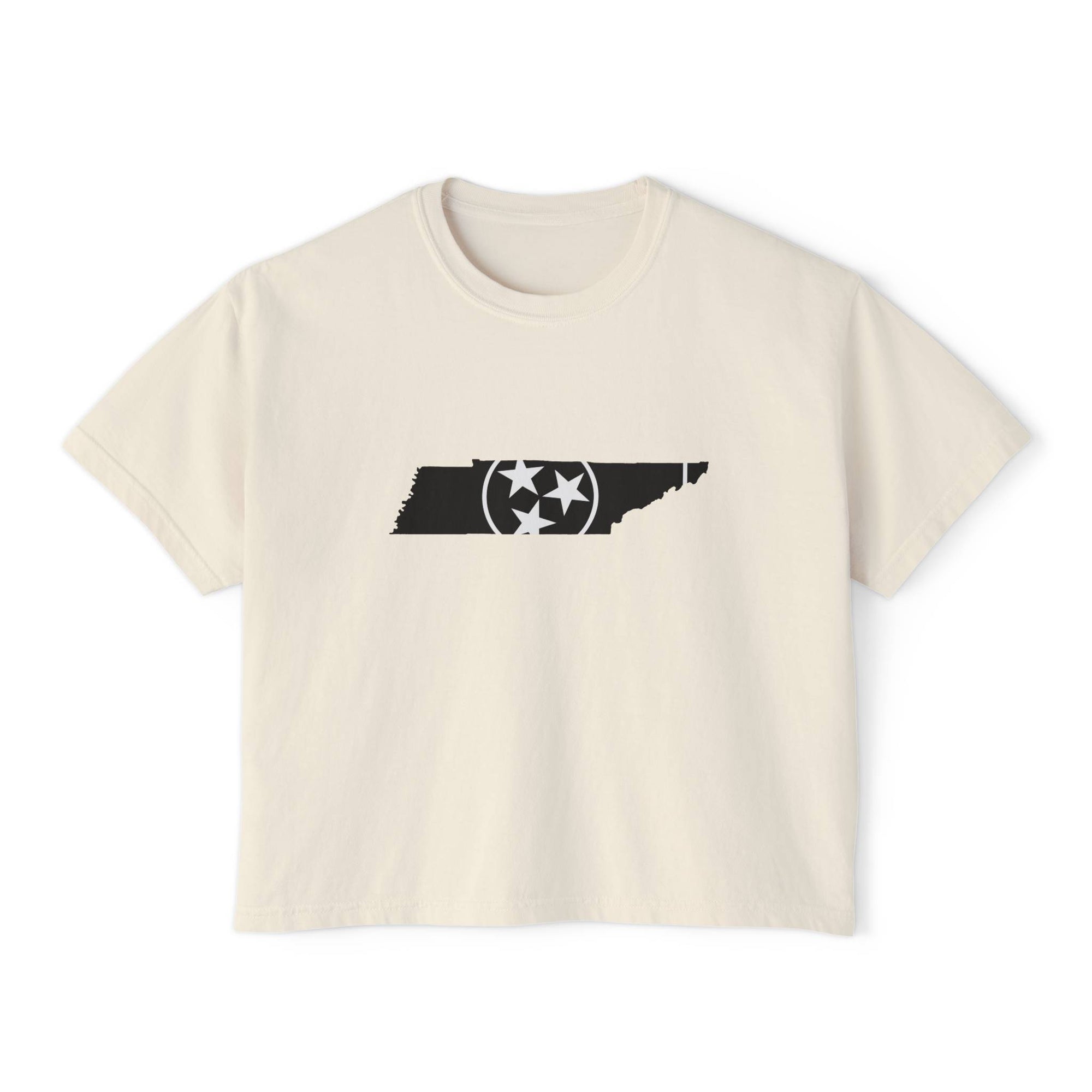 Black and White Tennessee Cropped Ivory T Shirt