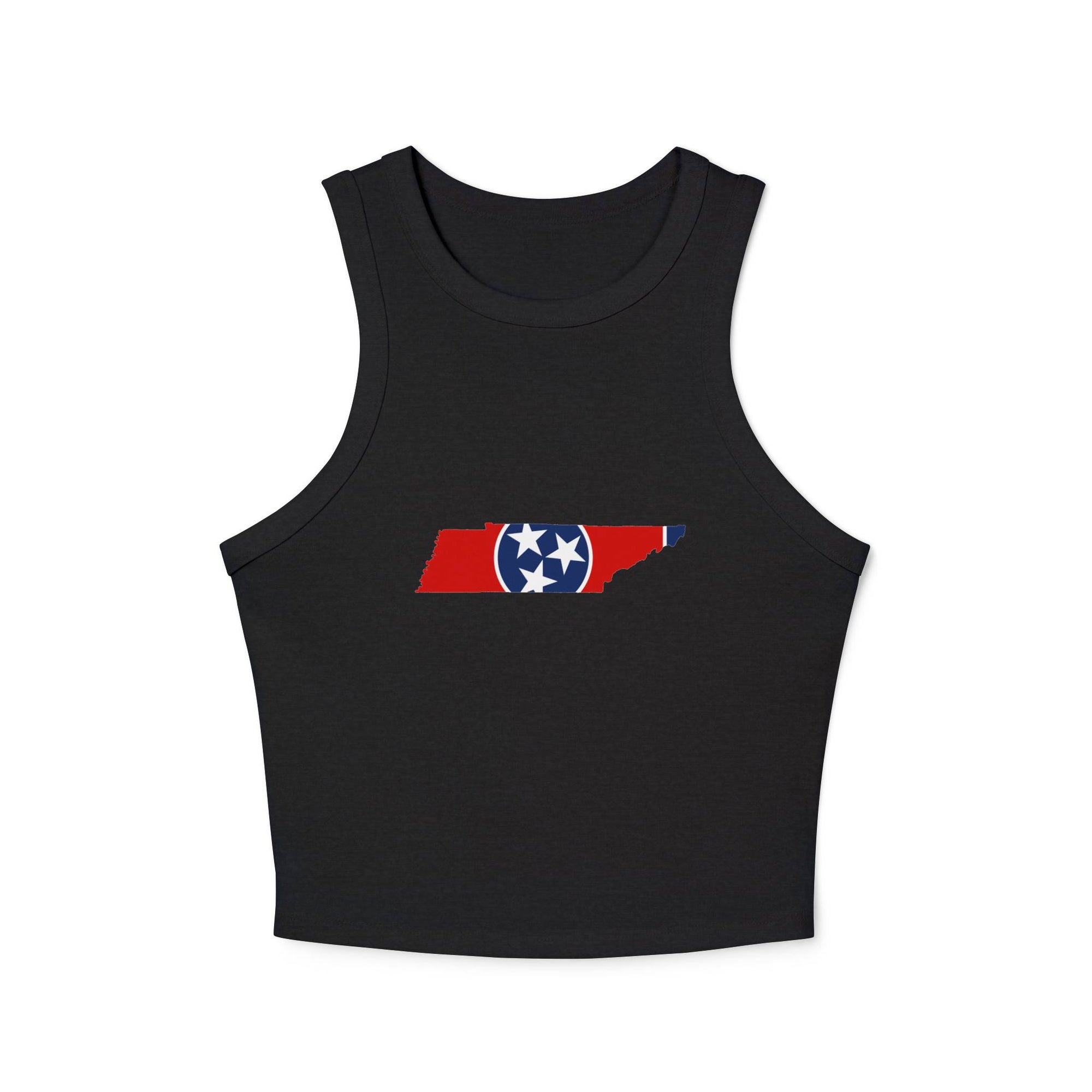 Tennessee Flag Cropped Black Tank Top