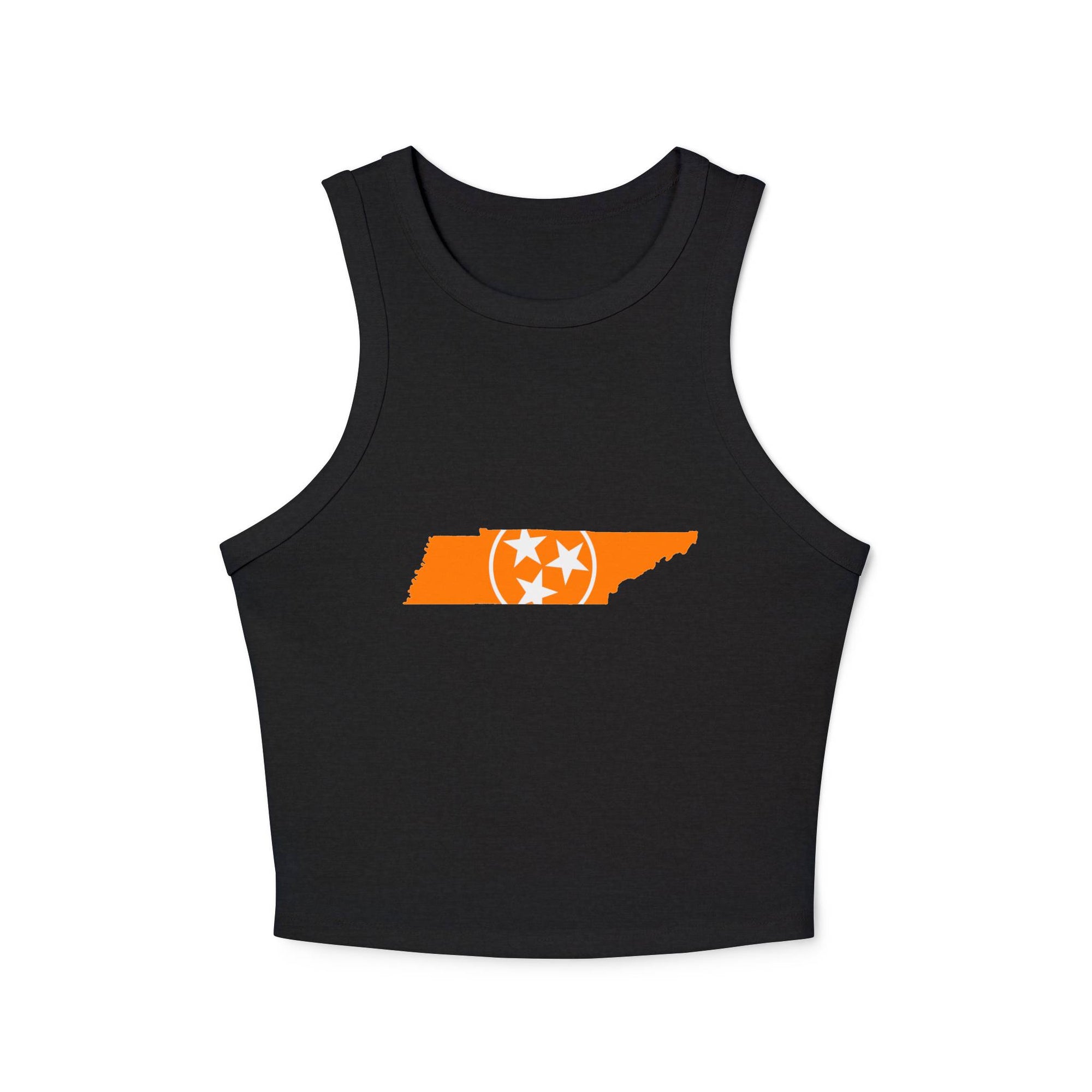 Copy of Orange Tennessee Flag Cropped White Tank Top