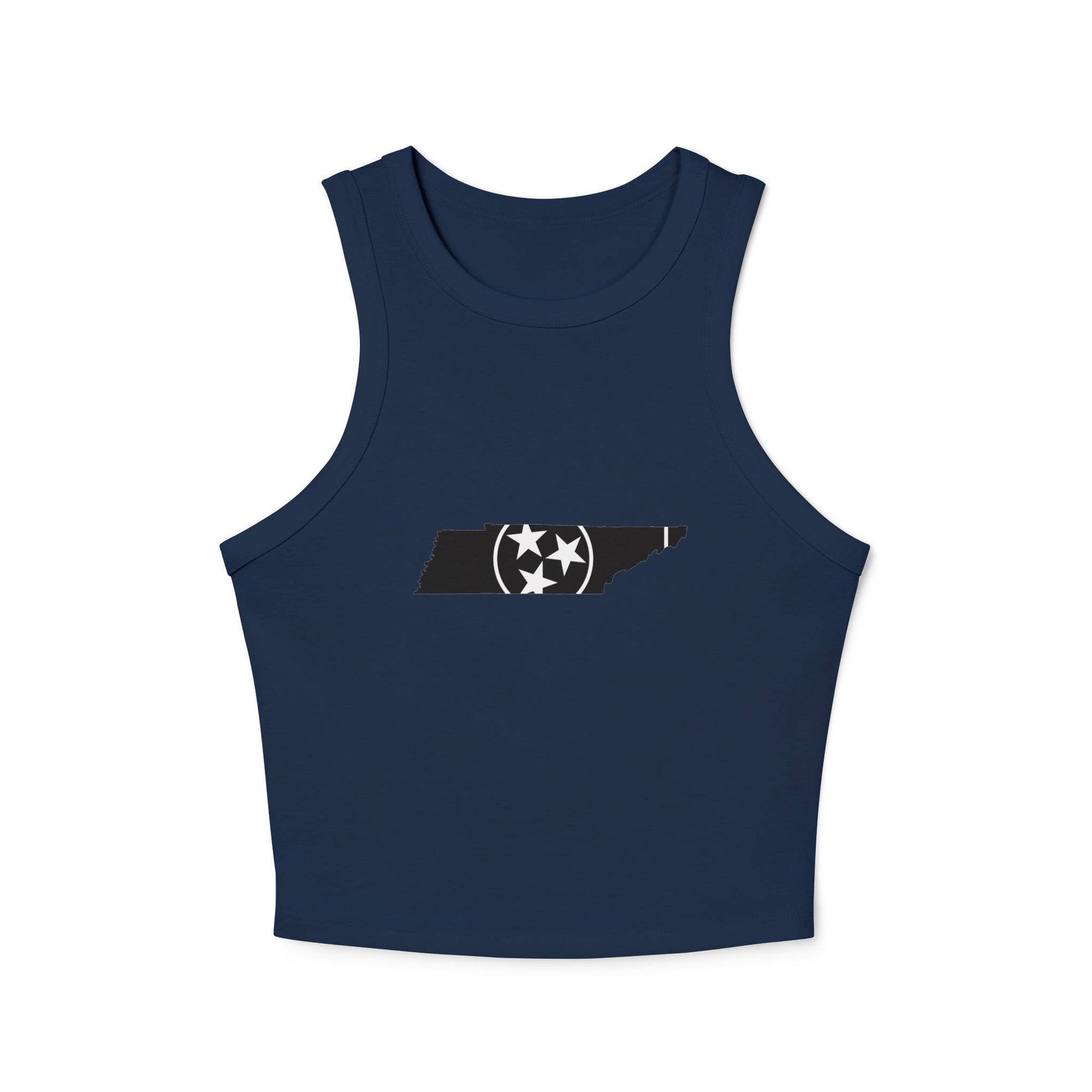 Black and White Tennessee Flag Cropped Red Tank Top