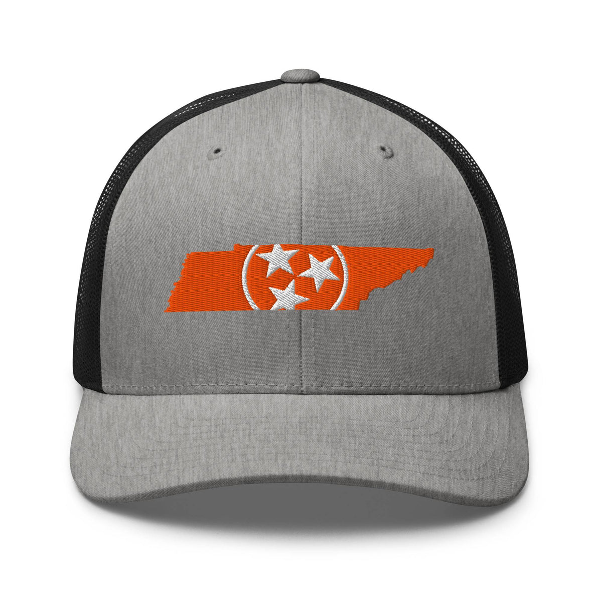 Orange Tennessee Flag Trucker Hat (Heather Gray &amp; Black)