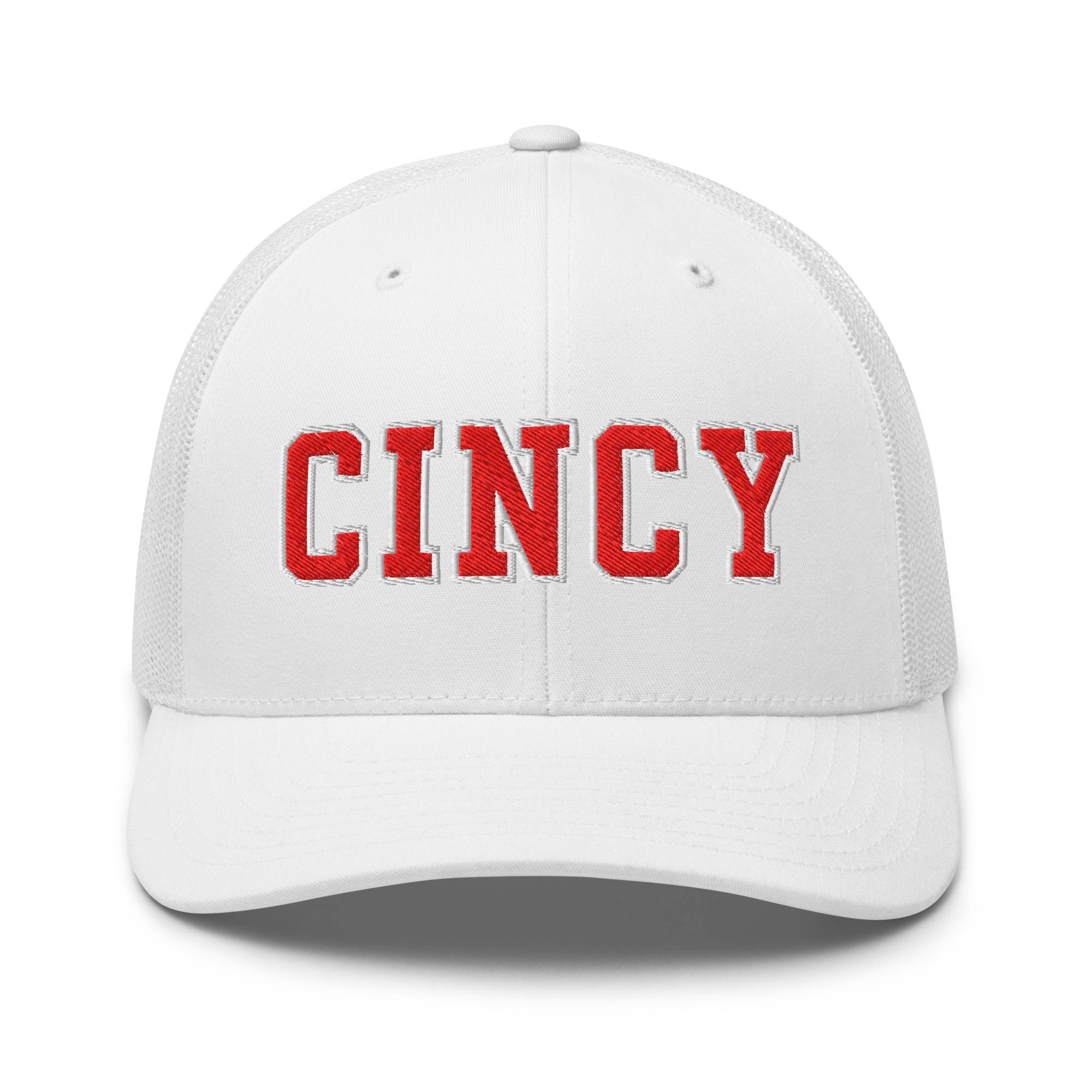 Red & White Cincy Trucker Hat