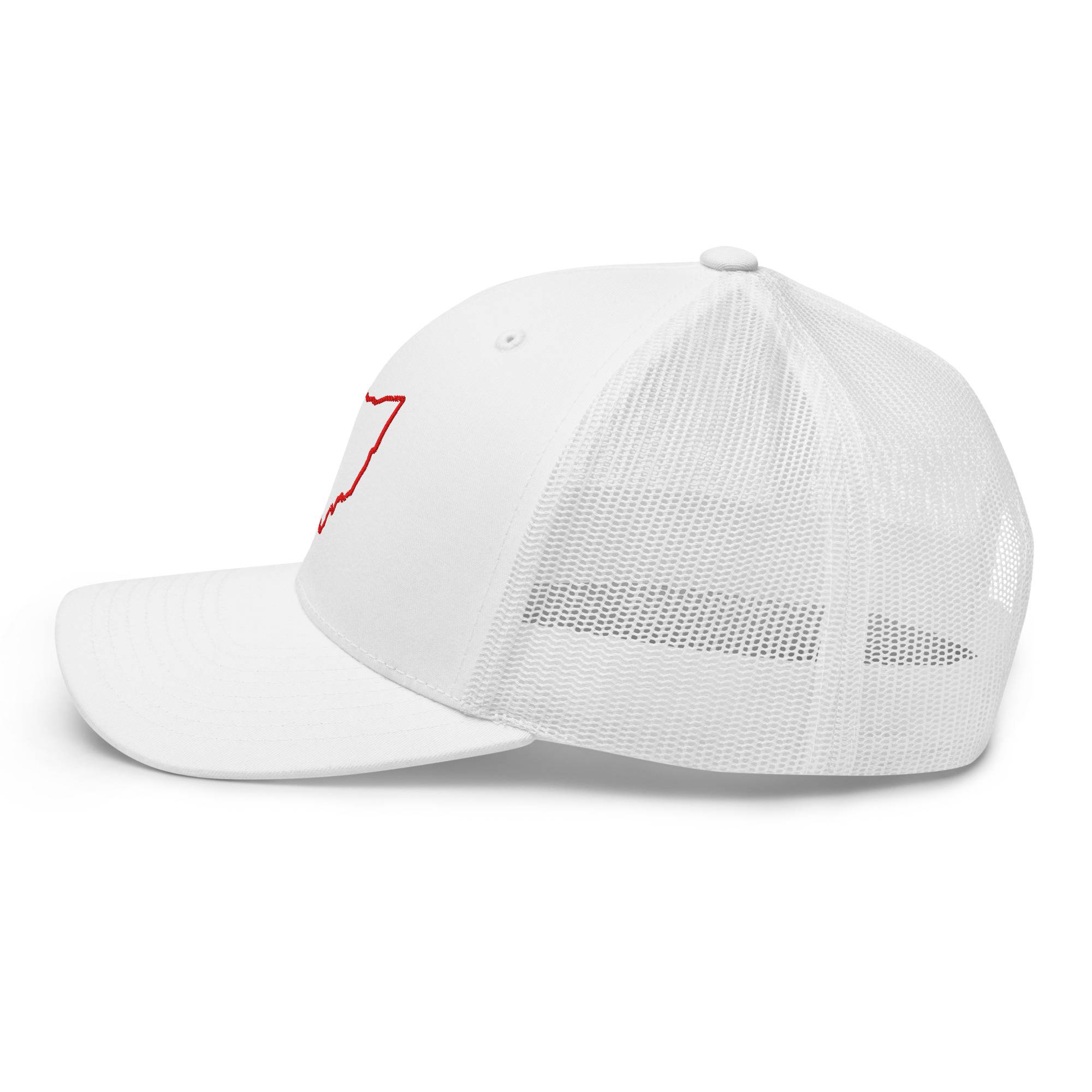 Red Ohio Outline Trucker Hat