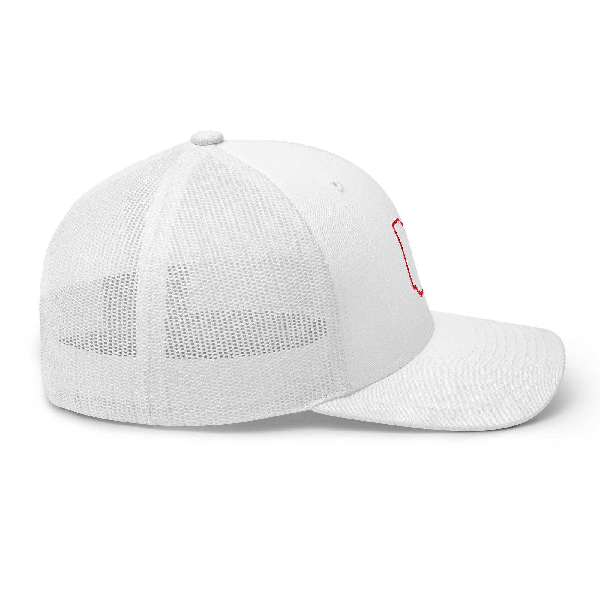 Red Ohio Outline Trucker Hat