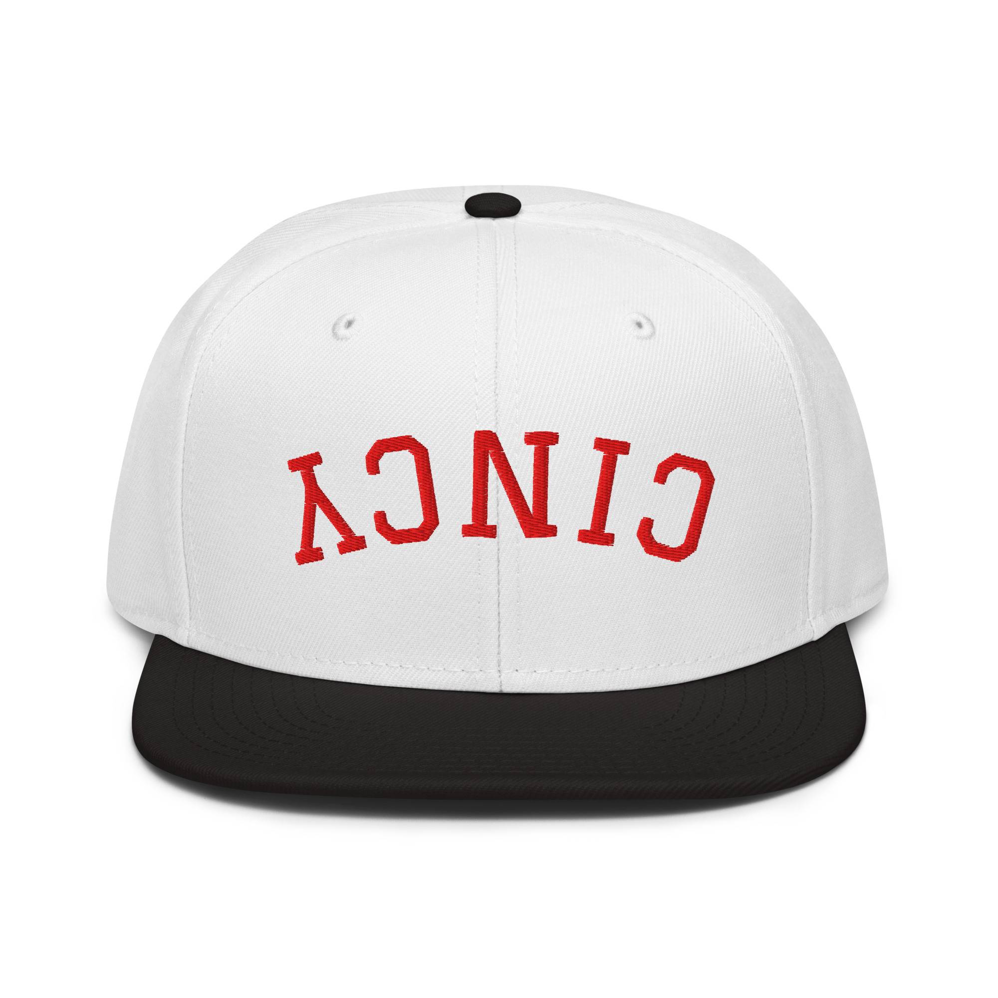 Upside Down Red Cincy Snapback Hat