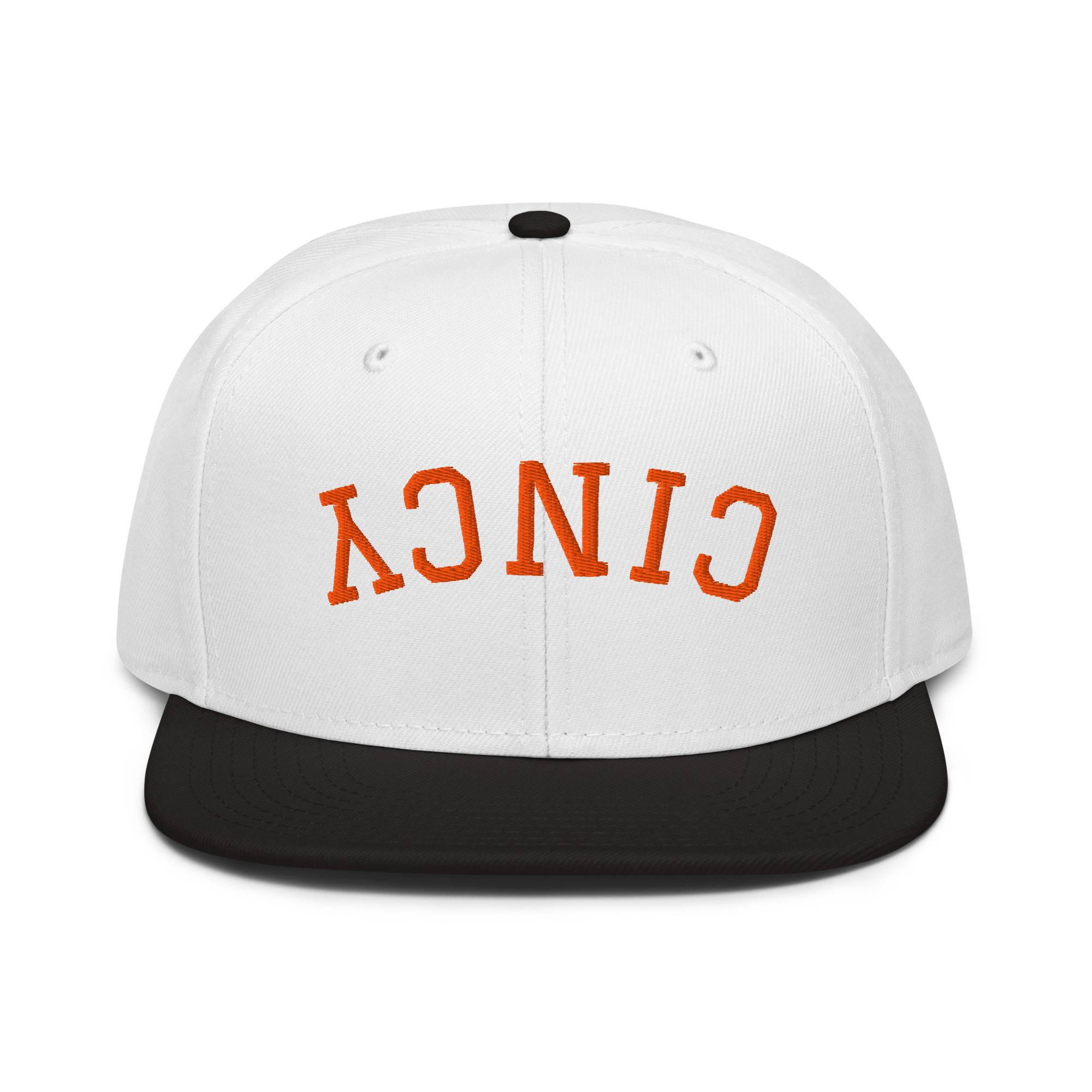 Upside Down Orange Cincy Snapback Hat