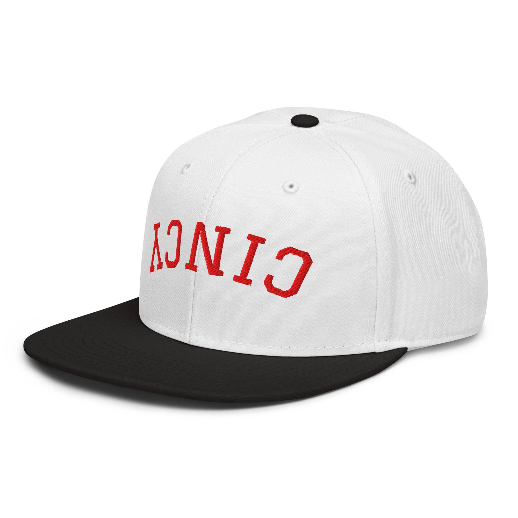 Upside Down Red Cincy Snapback Hat