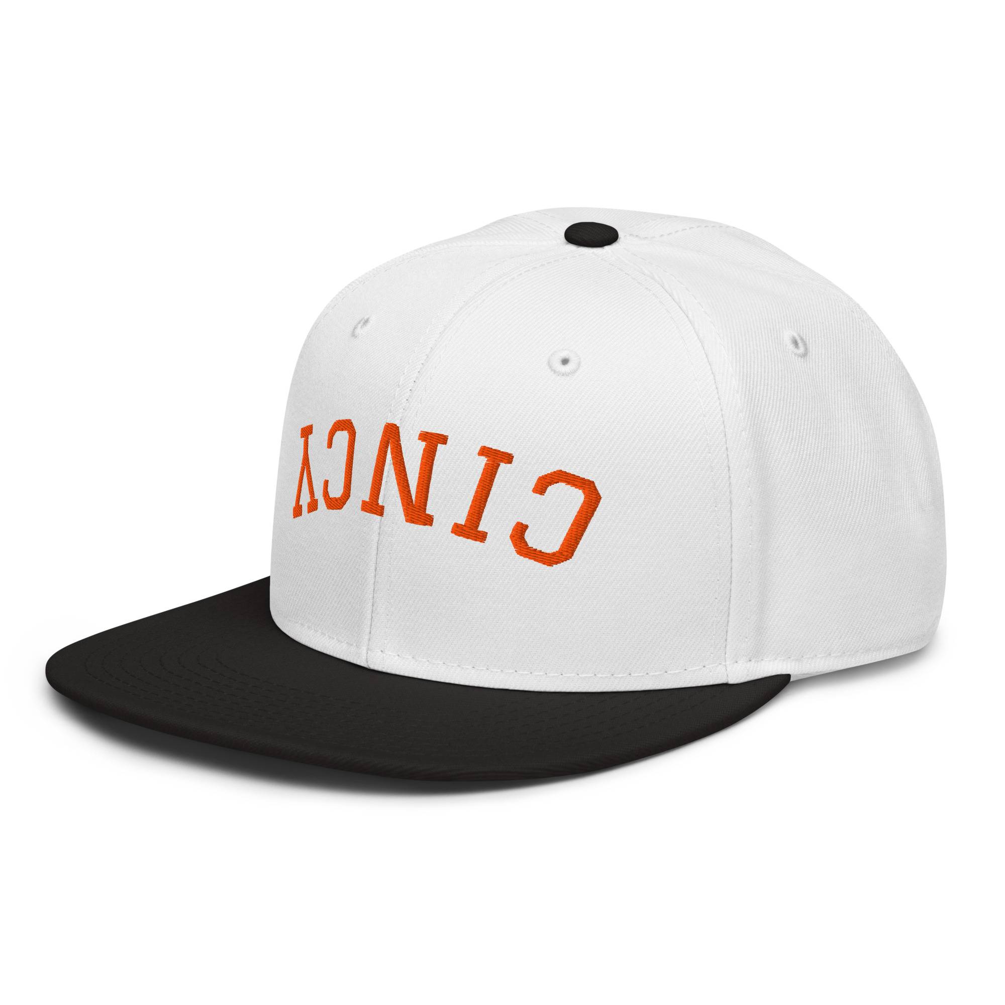 Upside Down Orange Cincy Snapback Hat