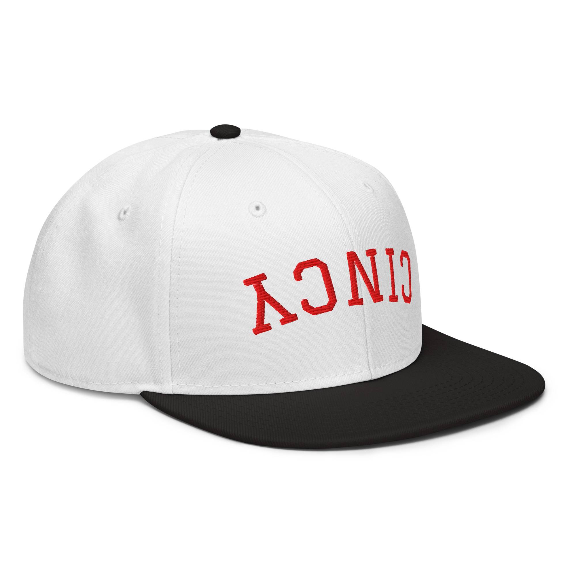 Upside Down Red Cincy Snapback Hat