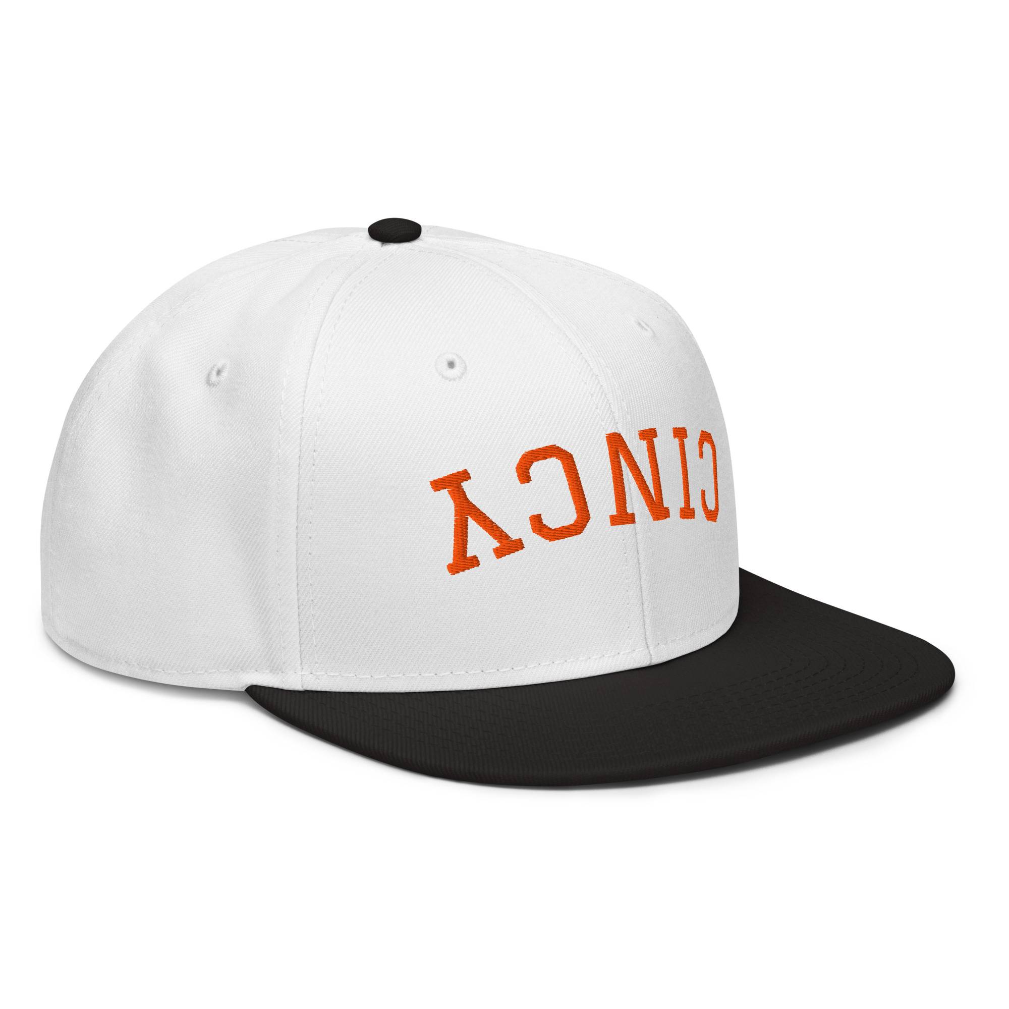 Upside Down Orange Cincy Snapback Hat