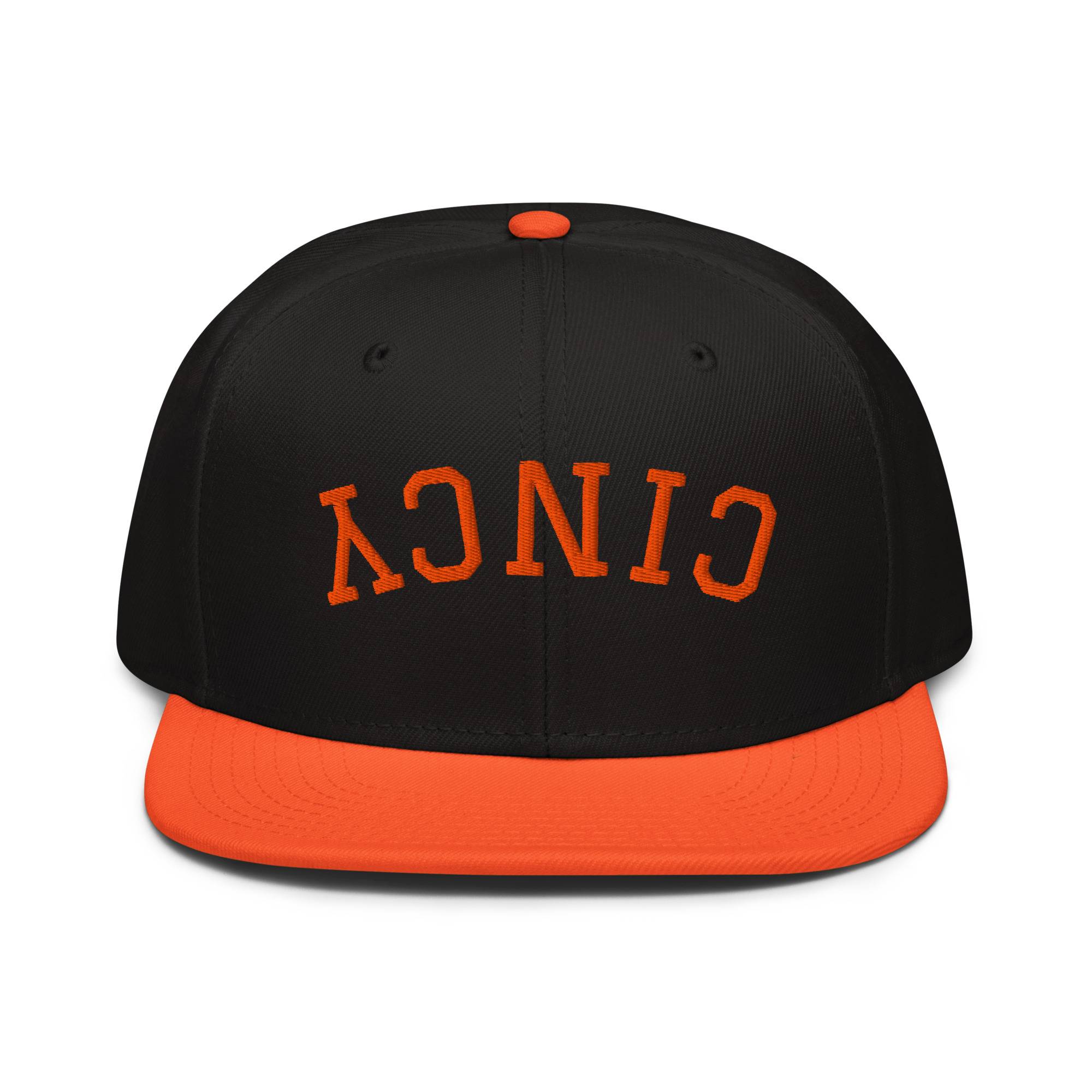 Upside Down Orange Cincy Snapback Hat