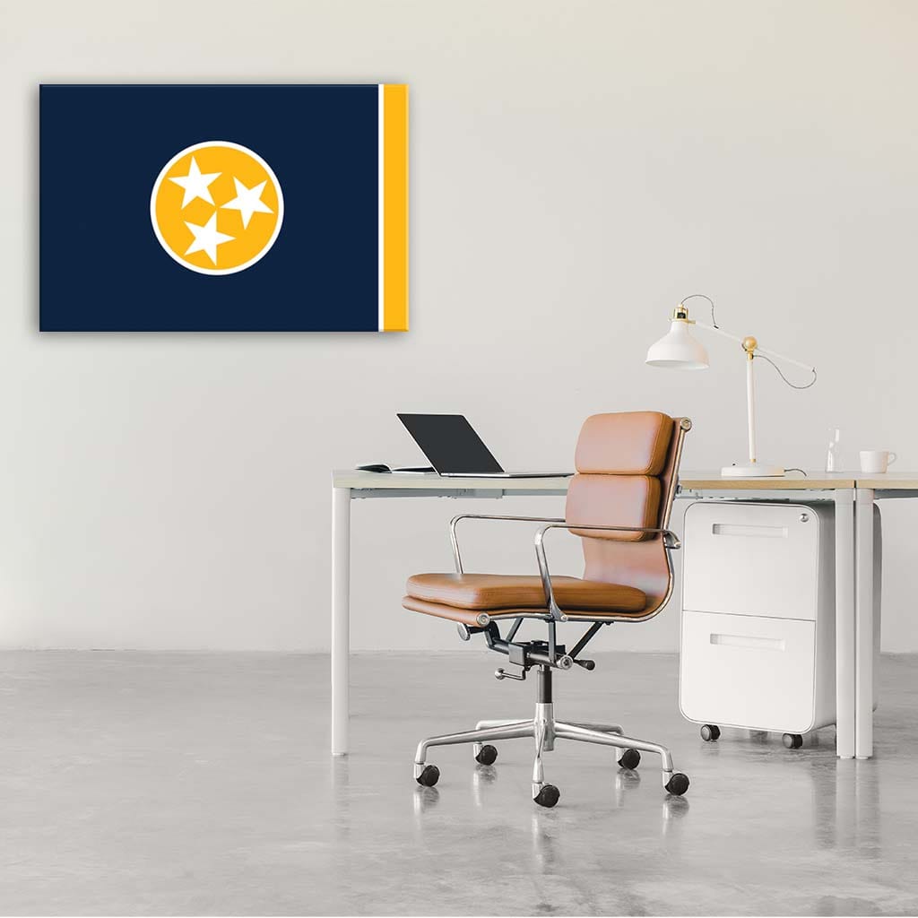 Navy & Gold Tennessee Flag Canvas Wall Art Print