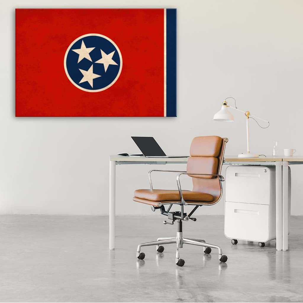 Distressed Tennessee Flag Canvas Wall Art Print