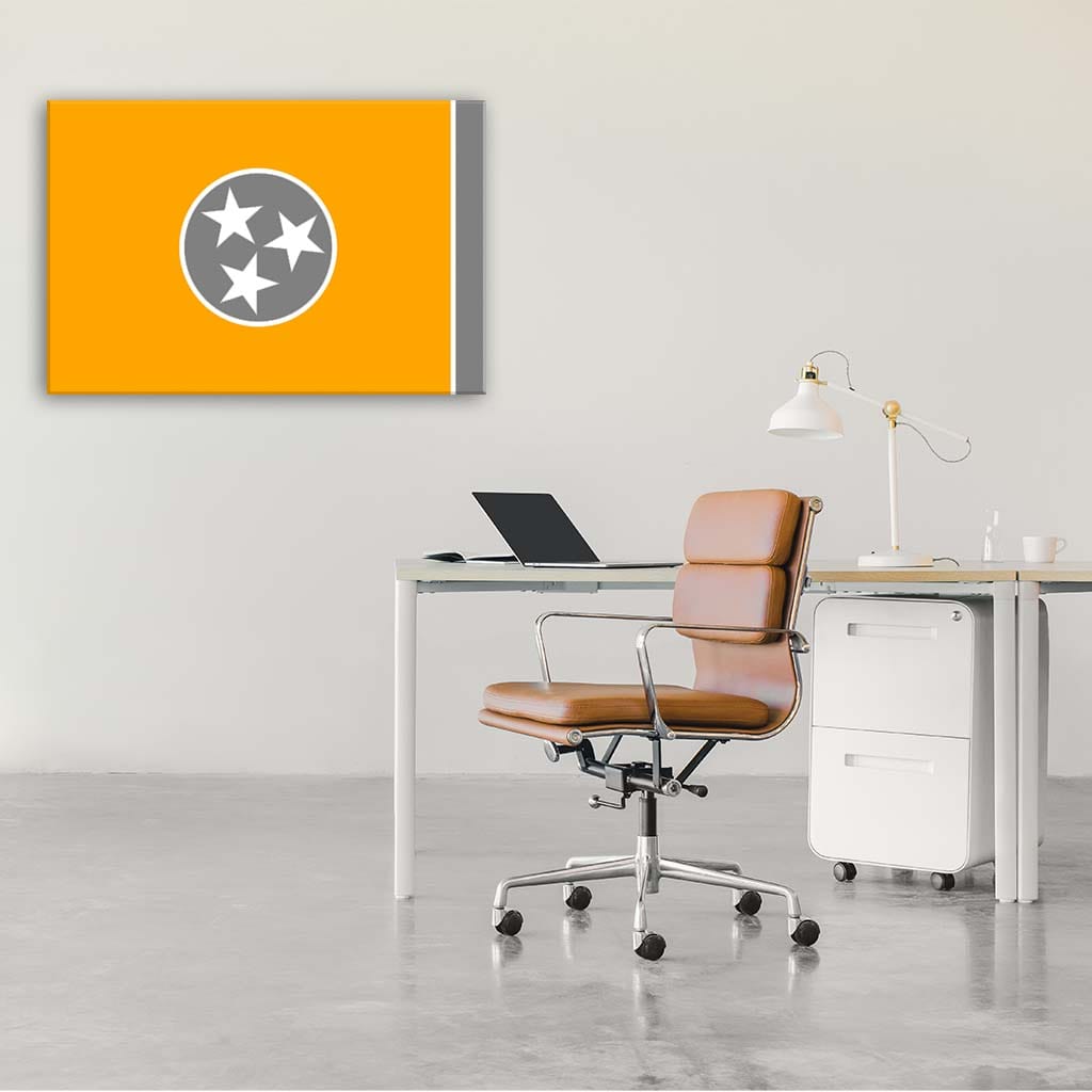 Orange & Gray Tennessee Flag Canvas Wall Art Print