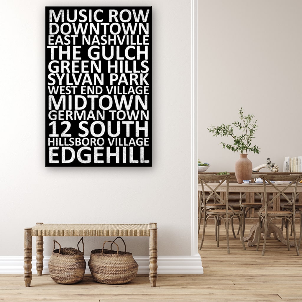 Nashville Neighborhood Canvas Wall Art Print