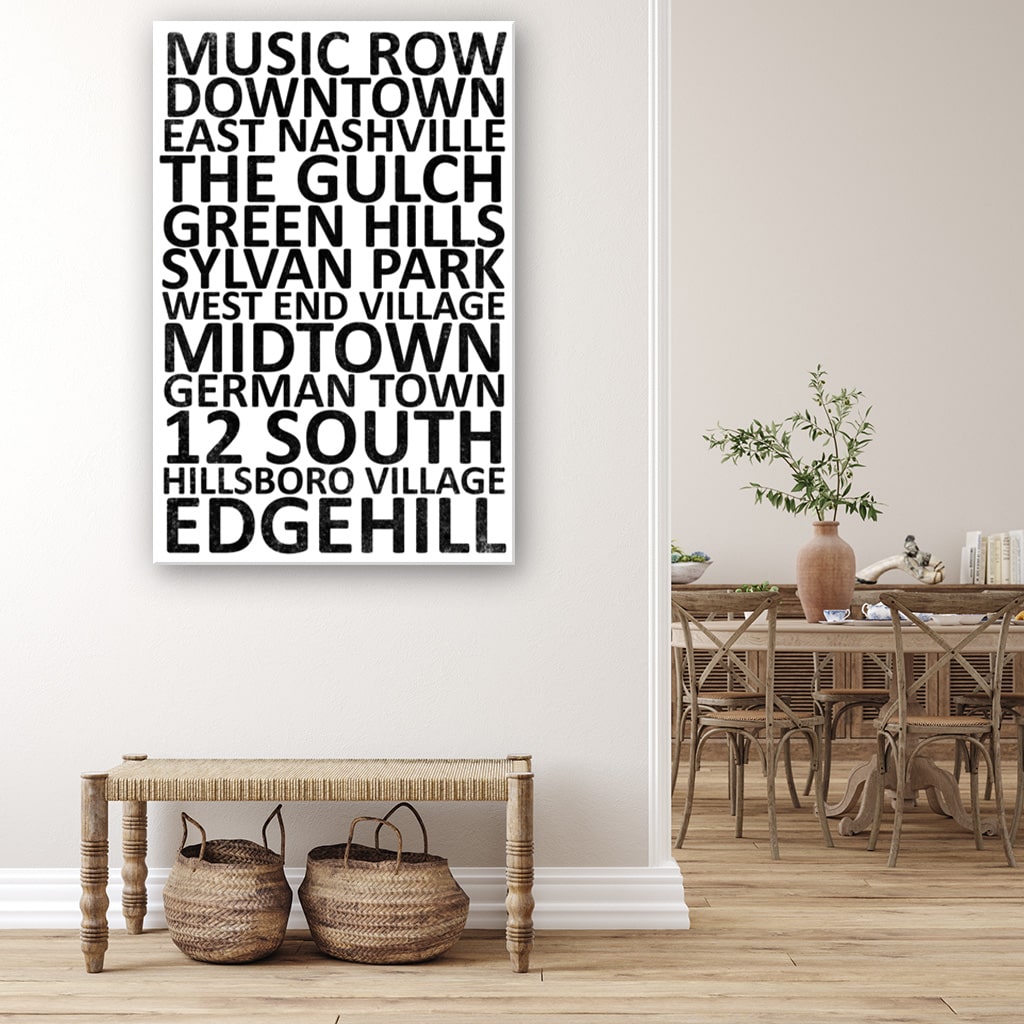 Nashville Neighborhood Canvas Wall Art Print