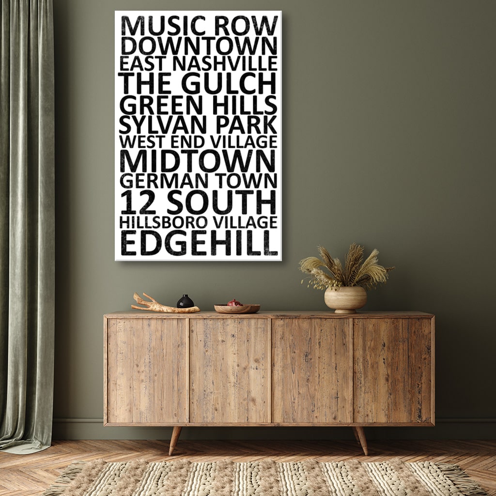 Nashville Neighborhood Canvas Wall Art Print