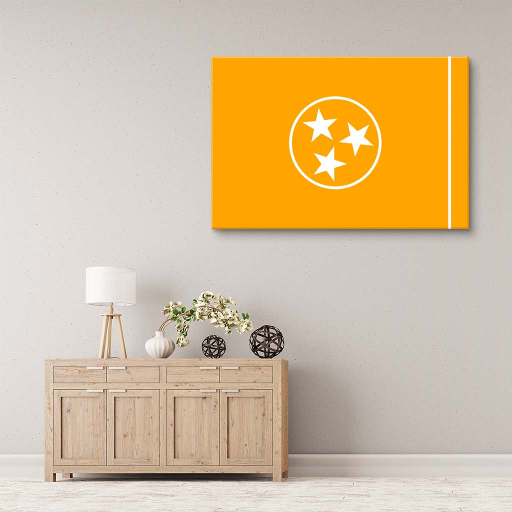 Orange & White Tennessee Flag Canvas Wall Art Print