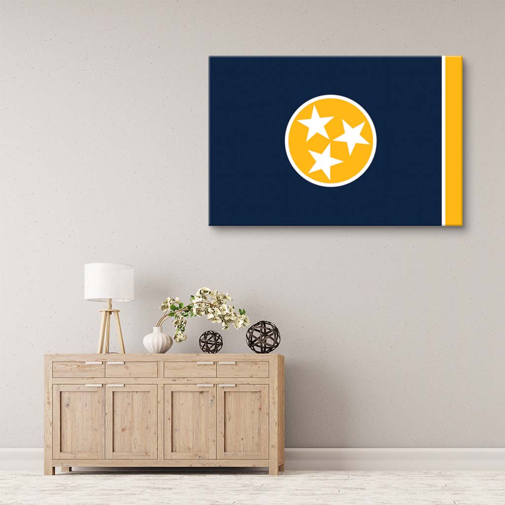 Navy & Gold Tennessee Flag Canvas Wall Art Print