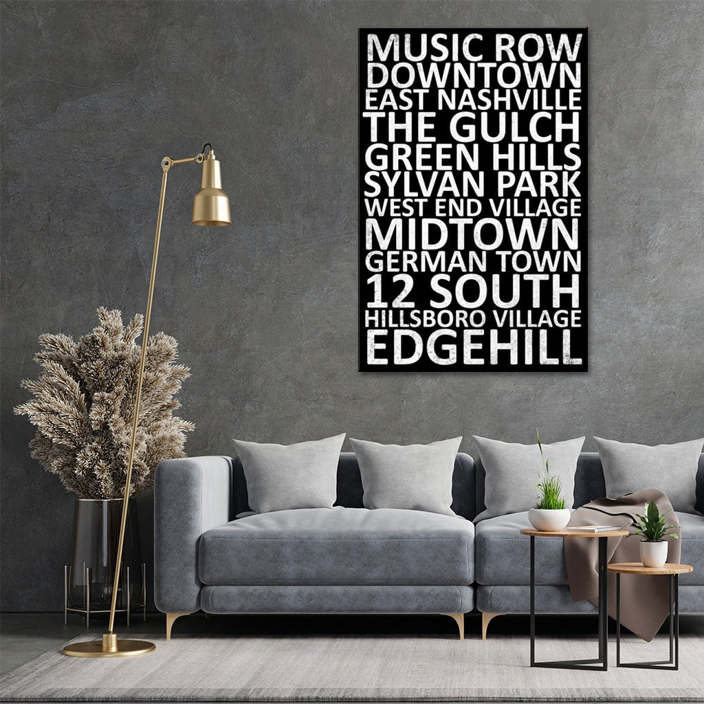 Nashville Neighborhood Canvas Wall Art Print