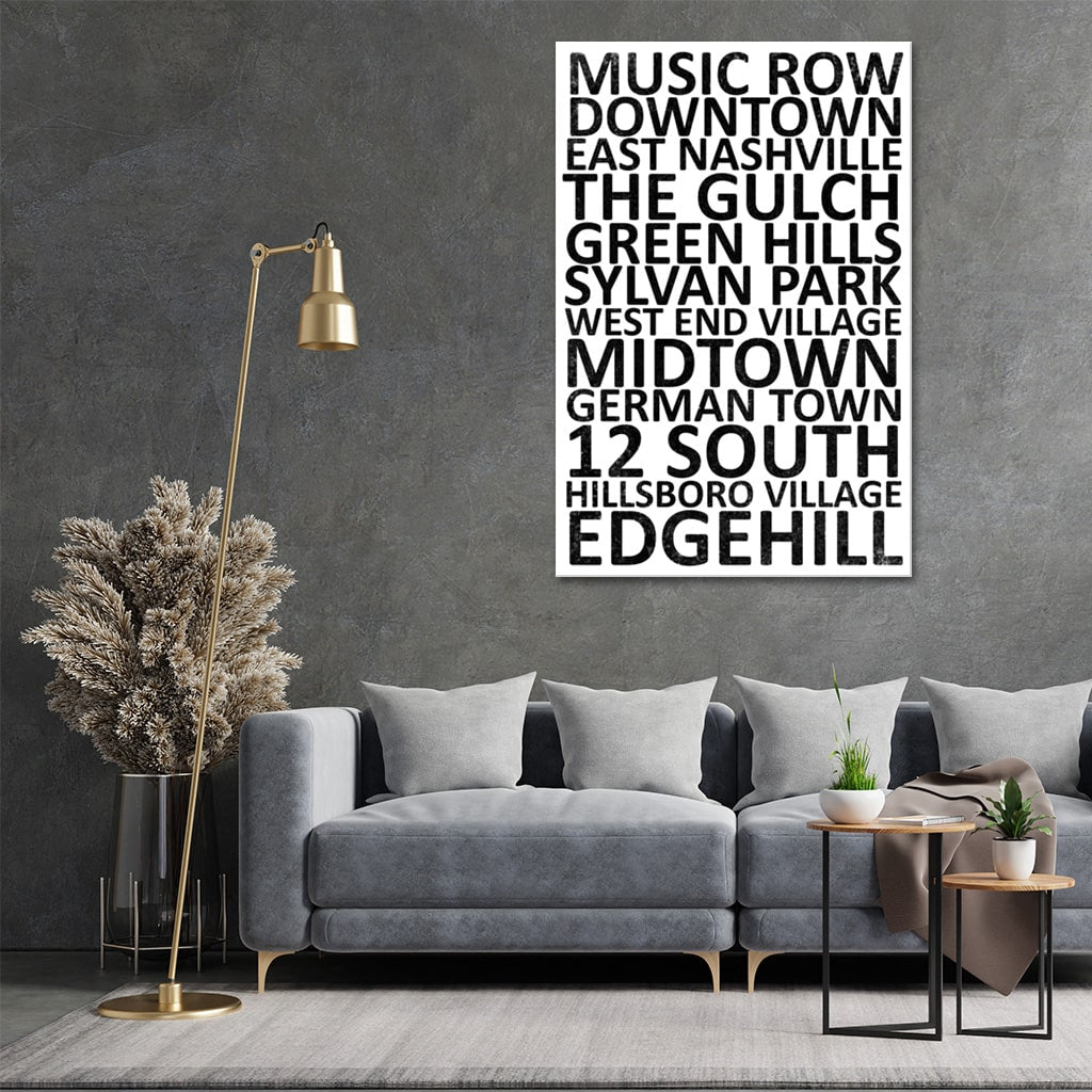 Nashville Neighborhood Canvas Wall Art Print