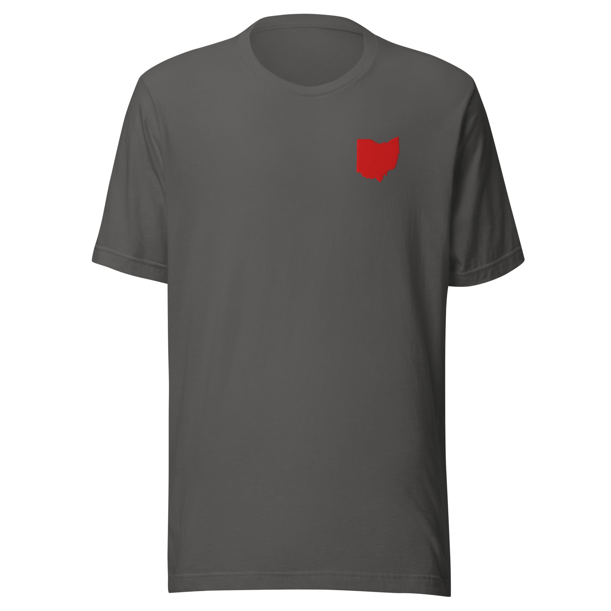Red Ohio Embroidered Patch T Shirt